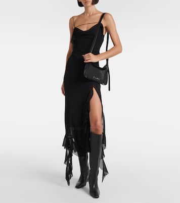 Platt leather-trimmed mesh shoulder bag | Acne Studios