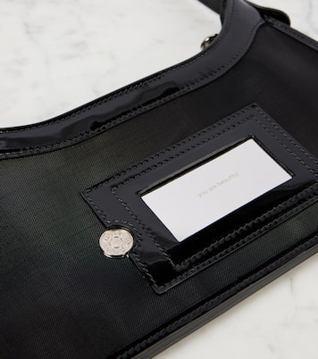 Platt leather-trimmed mesh shoulder bag | Acne Studios