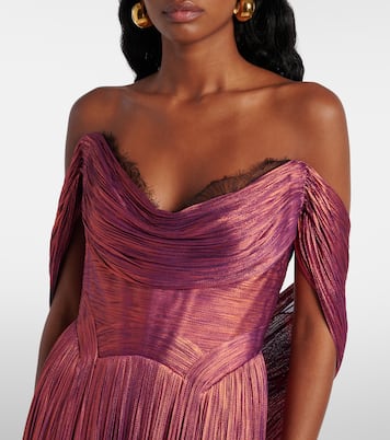 Off-Shoulder-Robe Sharon aus Seide | Maria Lucia Hohan