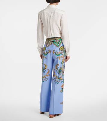 Pantalon ample en soie à fleurs | Etro