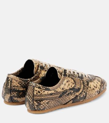 Snake-effect leather sneakers | Dries Van Noten