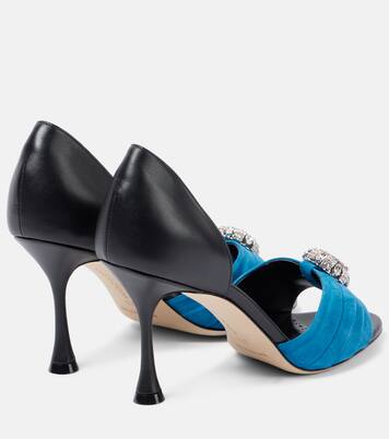 Verzierte Sandalen Ansak 90 aus Veloursleder | Manolo Blahnik