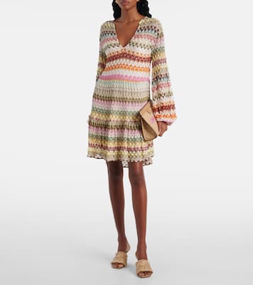 Avenue Small leather-trimmed pouch | Jimmy Choo