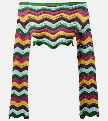 Helena striped cotton-blend crop top | Bananhot