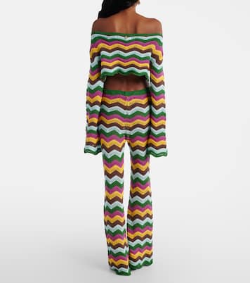 Helena striped cotton-blend crop top | Bananhot