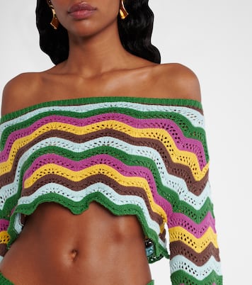 Helena striped cotton-blend crop top | Bananhot