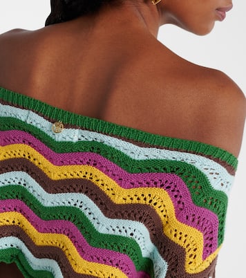 Helena striped cotton-blend crop top | Bananhot