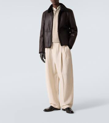 Striped virgin wool jersey polo sweater | Giorgio Armani