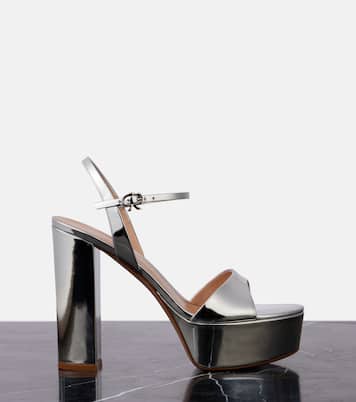 Plateausandalen aus Metallic-Leder | Gianvito Rossi