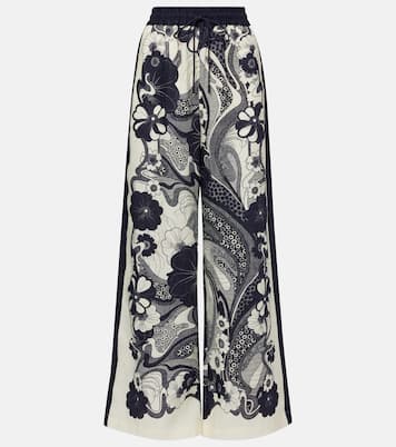 Pantalon ample Mickey en lin à fleurs | Alémais