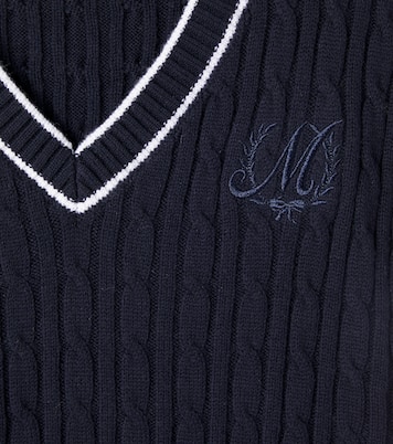 Cable-knit wool and cotton sweater vest | Monnalisa