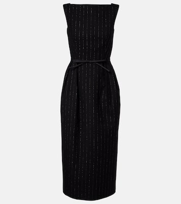 Pinstripe wool lamé midi dress | Erdem