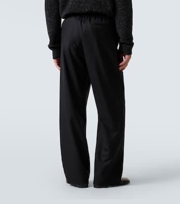 Xon virgin wool wide-leg pants in black - The Row | Mytheresa