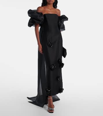 Ensemble robe longue et cape Zayna | Leo Lin