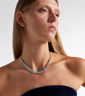 Collier Polka Dots en or blanc 18 ct, émail et diamants | Kamyen