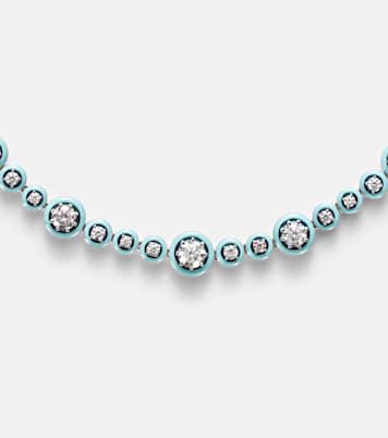 Collier Polka Dots en or blanc 18 ct, émail et diamants | Kamyen