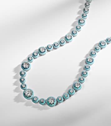 Collier Polka Dots en or blanc 18 ct, émail et diamants | Kamyen