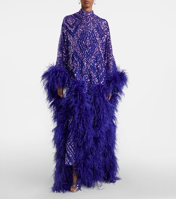 Casta Diva Follies sequined tulle kaftan | Taller Marmo