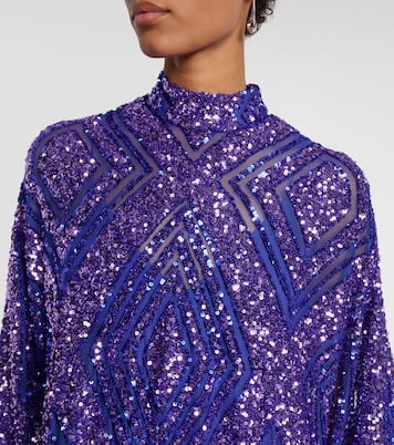 Casta Diva Follies sequined tulle kaftan | Taller Marmo