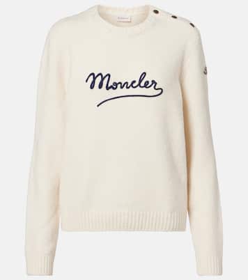 Embroidered logo cotton-blend sweater | Moncler