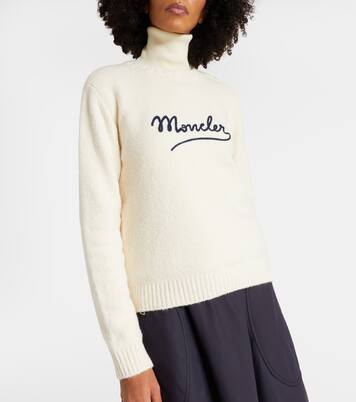 Embroidered logo cotton-blend sweater | Moncler