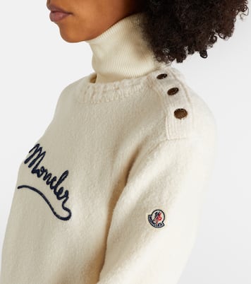 Embroidered logo cotton-blend sweater | Moncler