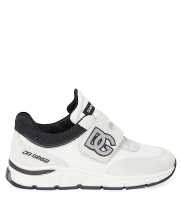 DG suede-trimmed sneakers | Dolce&Gabbana Kids