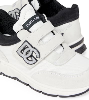DG suede-trimmed sneakers | Dolce&Gabbana Kids