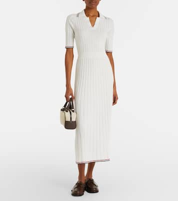 Ribbed-knit cotton midi dress | Brunello Cucinelli