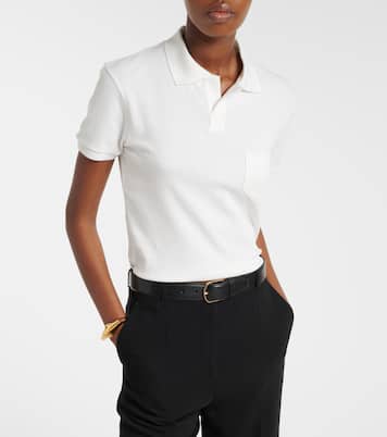 Cotton and linen polo shirt | Victoria Beckham