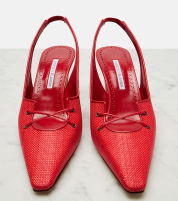 Slingback-Pumps Montbalo aus Raffiabast | Manolo Blahnik