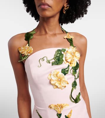 Ava floral-appliqué corset gown | Leo Lin