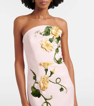 Ava floral-appliqué corset gown | Leo Lin