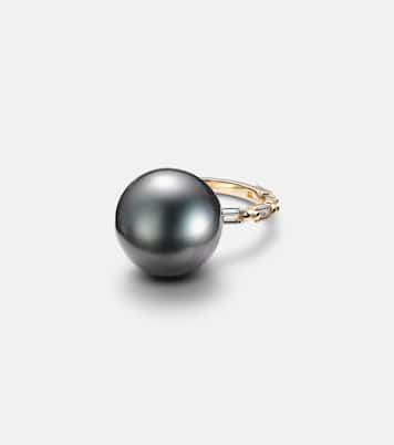 18kt gold ring with pearl and diamonds | Suzanne Kalan