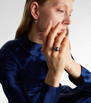 18kt gold ring with pearl and diamonds | Suzanne Kalan