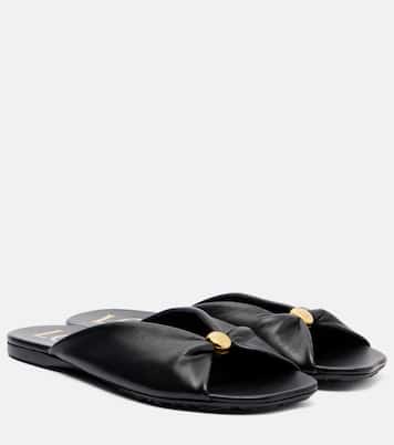 Paula's Ibiza Pantoletten Pebble aus Leder | Loewe
