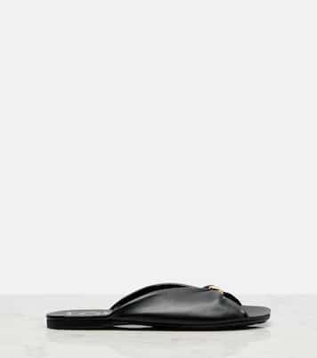 Paula's Ibiza Pantoletten Pebble aus Leder | Loewe