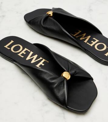 Paula's Ibiza Pantoletten Pebble aus Leder | Loewe