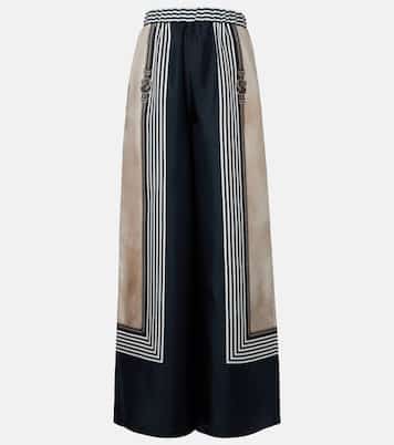 Printed silk twill palazzo pants | Max Mara