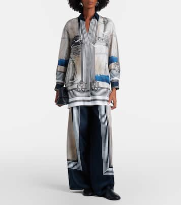 Printed silk twill palazzo pants | Max Mara