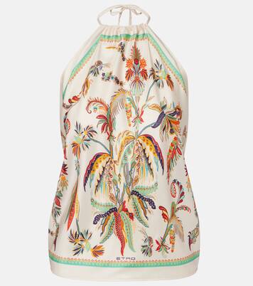 Bedrucktes Neckholder-Top aus Seide | Etro