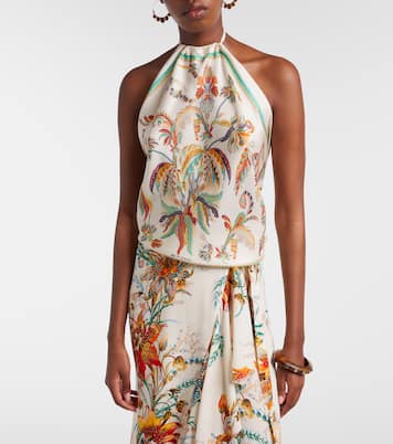 Bedrucktes Neckholder-Top aus Seide | Etro