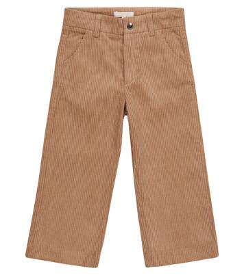 Stretch-cotton corduroy straight pants | Chloé Kids