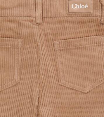 Stretch-cotton corduroy straight pants | Chloé Kids