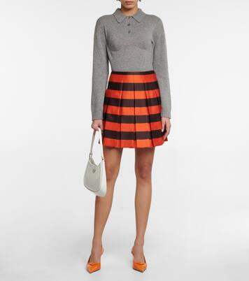 Minigonna in seta e lana a righe | Prada