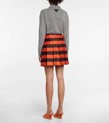 Minigonna in seta e lana a righe | Prada