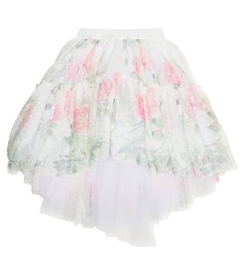Floral flocked tulle skirt | Monnalisa