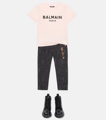 Logo cotton jersey T-shirt | Balmain Kids