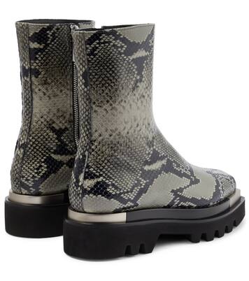 Snake-effect leather ankle boots | Peter Do