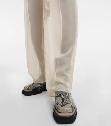 Snake-effect leather ankle boots | Peter Do